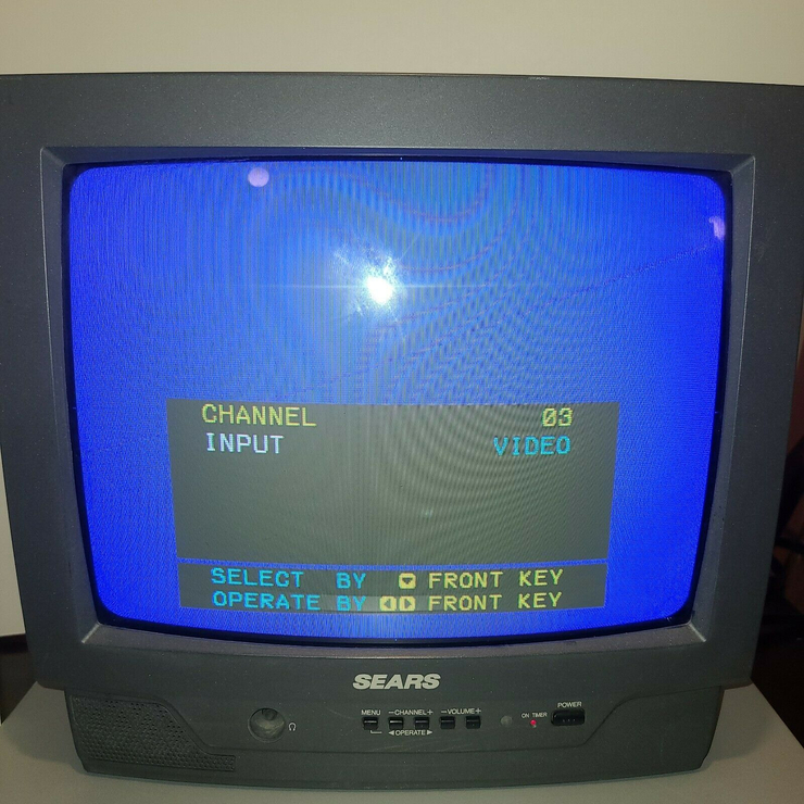 Picture of Sears 13" CRT TV great for vintage video games. Rear AV port